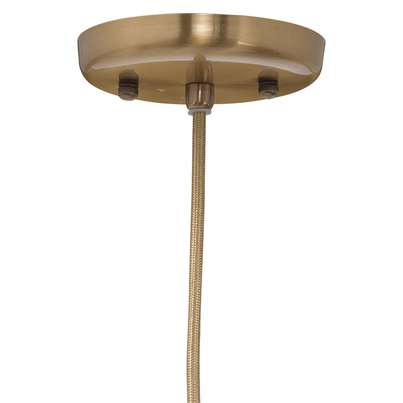 Pemberly Row Sophia Metal Pendant in Antique Brass Finish with Glass Shade
