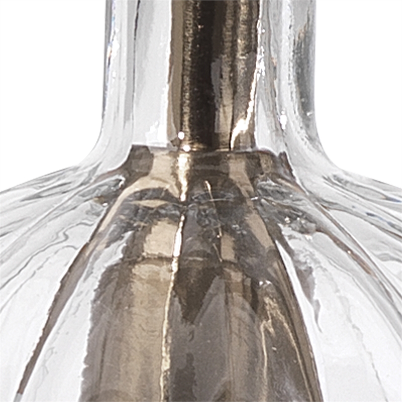 Pemberly Row Sophia Metal Pendant in Antique Brass Finish with Glass Shade
