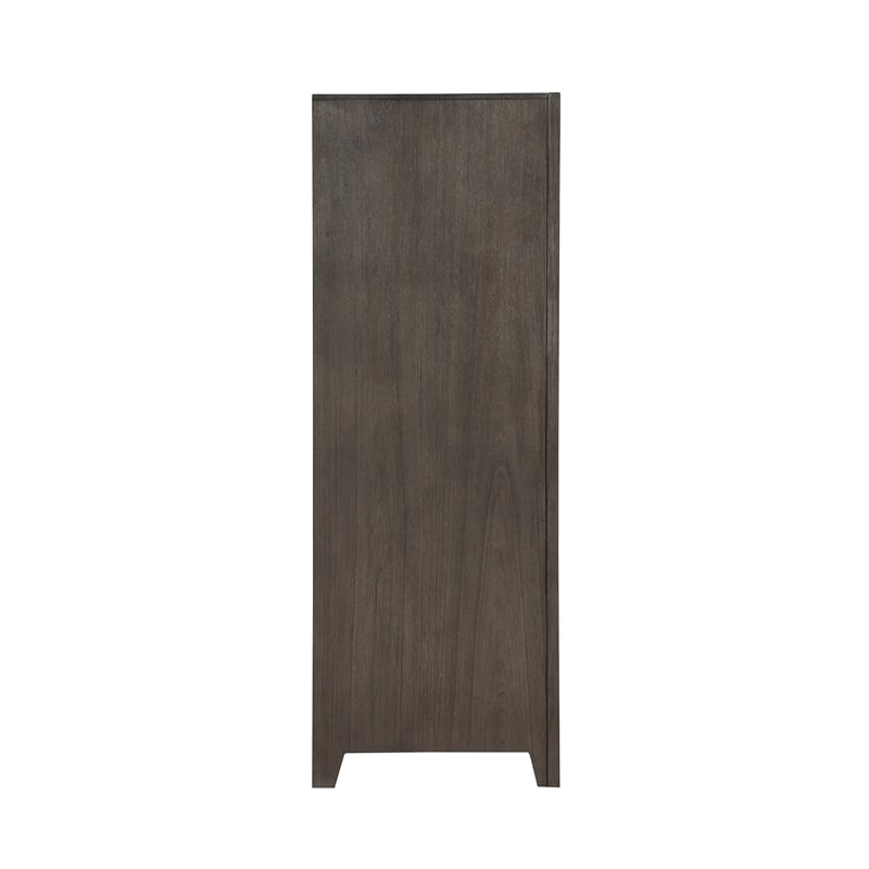 Pemberly Row 5-Drawer Solid Wood Chest in Walnut with Felt-Lined Drawer