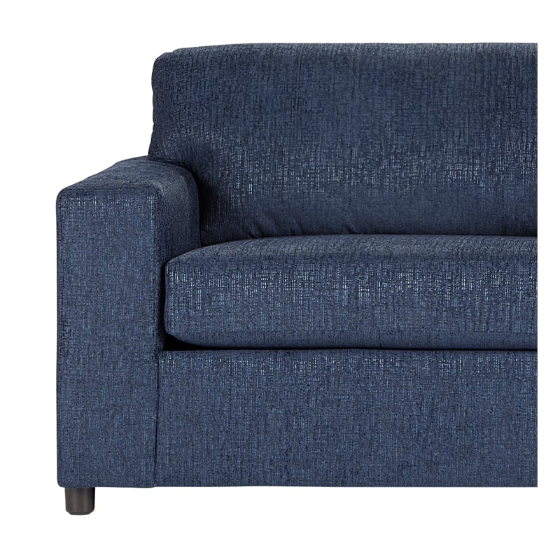 Pemberly Row Polyester 3-Seater Sofa in Blue with Transitional Style