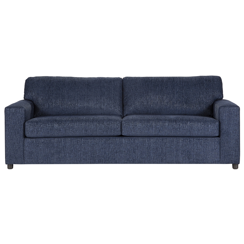 Pemberly Row Polyester 3-Seater Sofa in Blue with Transitional Style