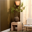 Pemberly Row Raffia and Engineered Wood Side Table with Drawer in Natural
