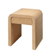 Pemberly Row Raffia and Engineered Wood Side Table with Drawer in Natural