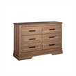 Pemberly Row Wood 6-Drawer Dresser in Pecan