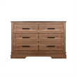 Pemberly Row Wood 6-Drawer Dresser in Pecan