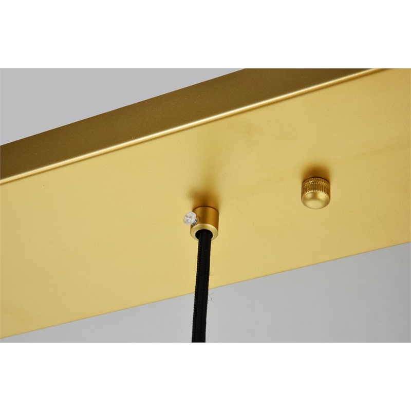 Pemberly Row 5-Light Metal and Glass Pendant in Brass and Clear