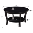 Pemberly Row Round Coffee Table with Shelf in Beige Wood Finish