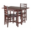 Pemberly Row 3-Piece Drop Leaf Solid Wood Dining Set in Walnut Finish