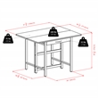 Pemberly Row 3-Piece Drop Leaf Solid Wood Dining Set in Walnut Finish