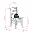 Pemberly Row 3-Piece Drop Leaf Wood Dining Set with Ladder Back Chairs