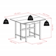 Pemberly Row 3-Piece Drop Leaf Wood Dining Set with Ladder Back Chairs