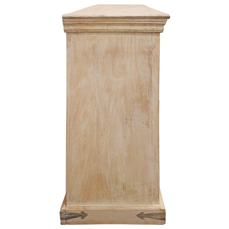 Pemberly Row 4-Door Sideboard in Distressed White Mango Wood Finish