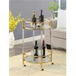 Pemberly Row Two-Tier Acrylic Round Bar Cart with Gold Chrome Frame