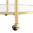 Pemberly Row Two-Tier Acrylic Round Bar Cart with Gold Chrome Frame
