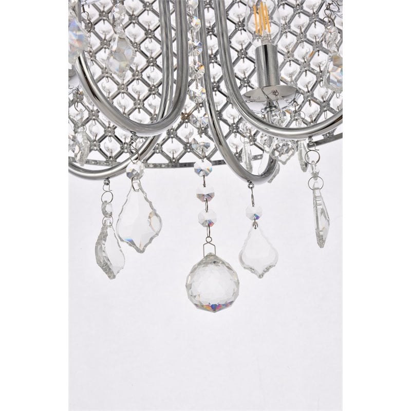 Pemberly Row 4-Light Transitional Flush Mount Iron and Crystal Chrome