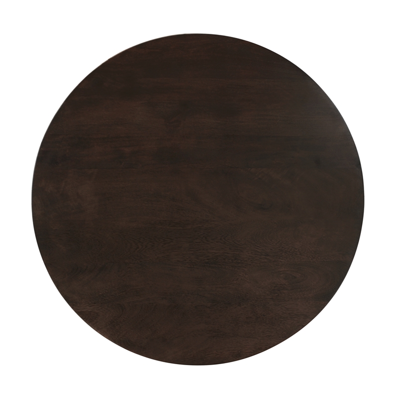 Pemberly Row Round Cocktail Table in Barista Brown Mango Wood