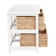 Pemberly Row 2-Tier Storage Unit with Natural Baskets in White
