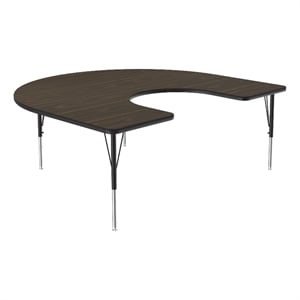 Pemberly Row 66 in x 60 in Laminate Activity Table in Walnut