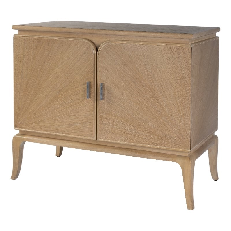 Pemberly Row 40 in Wide Wood 2-Door Accent Cabinet in Light Brown