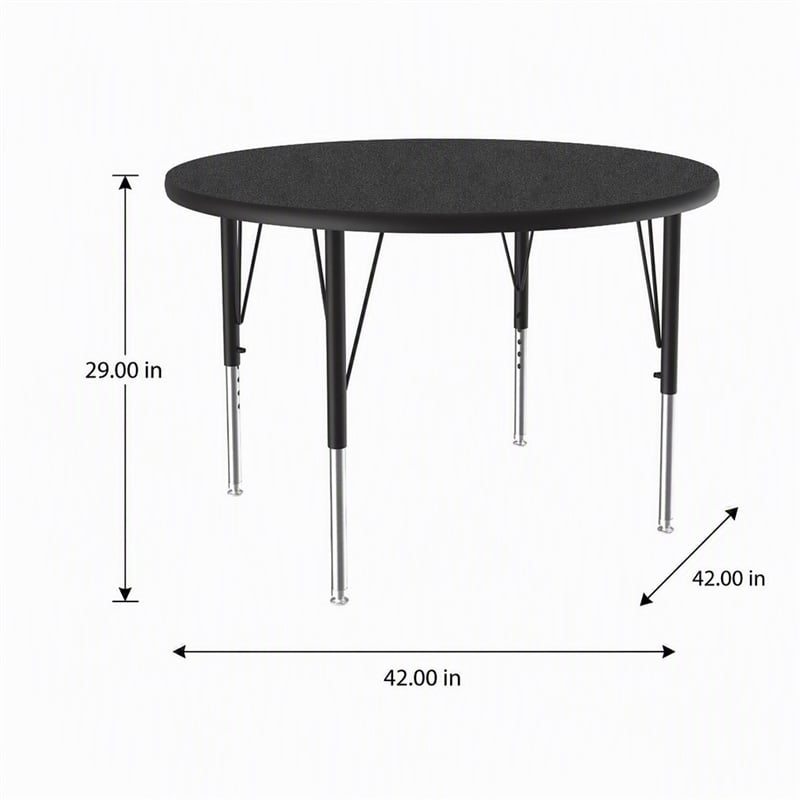 Pemberly Row 42 in Round Adjustable Laminate Wood Activity Table
