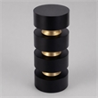 Pemberly Row Zola Round Mango Wood and Iron Side Table with Gold Trim