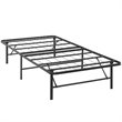 Pemberly Row Stainless Steel Twin Metal Bed Frame in Brown