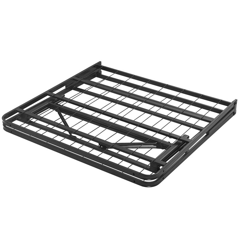 Pemberly Row Stainless Steel Twin Metal Bed Frame in Brown