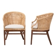 Pemberly Row Lumajang 2-Piece Rattan Dining Chair Set in Natural Finish