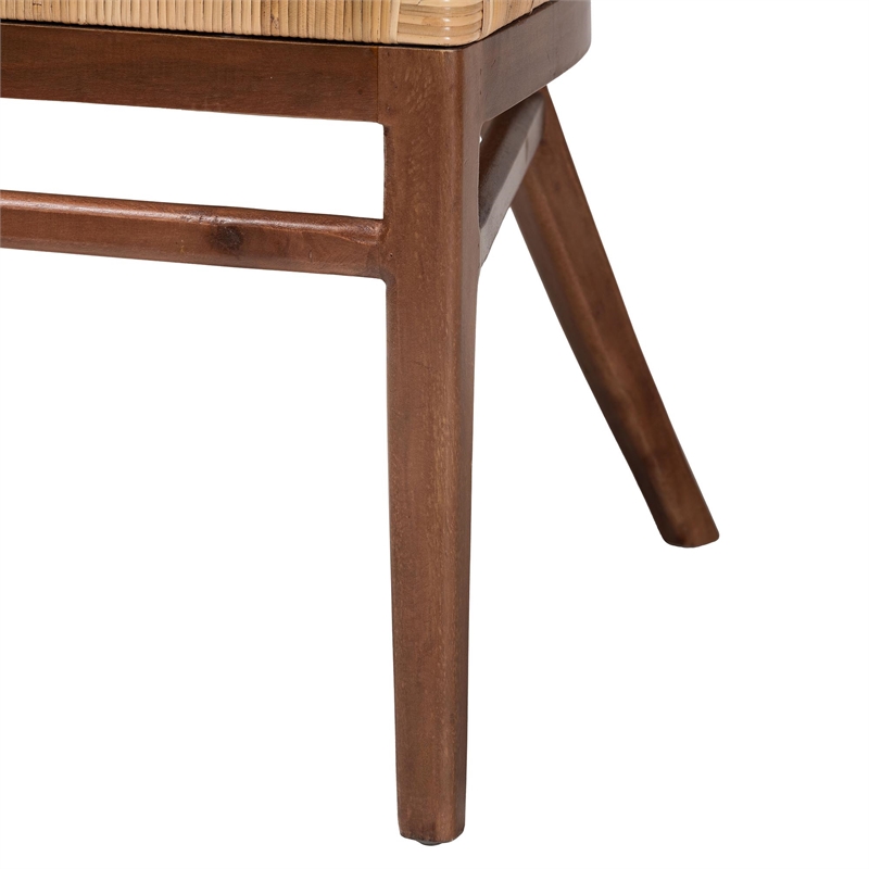 Pemberly Row Lumajang 2-Piece Rattan Dining Chair Set in Natural Finish