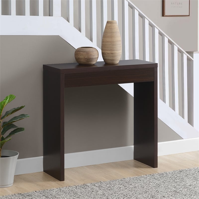 Pemberly Row Northfield Entryway Hall Table in Espresso Finish