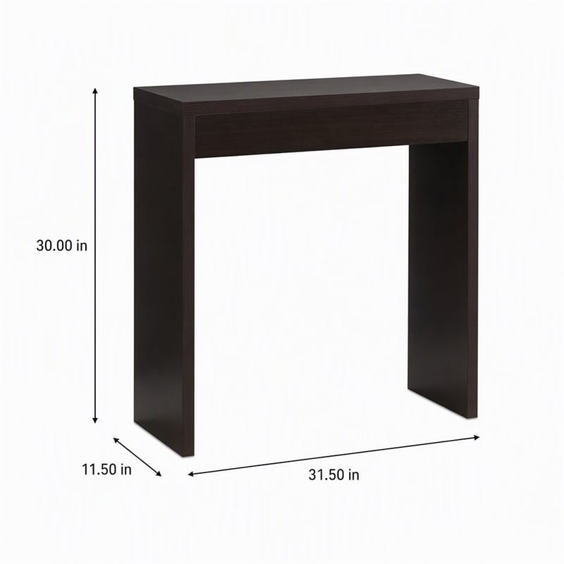 Pemberly Row Northfield Entryway Hall Table in Espresso Finish