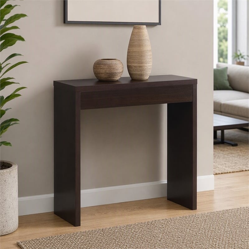 Pemberly Row Northfield Entryway Hall Table in Espresso Finish