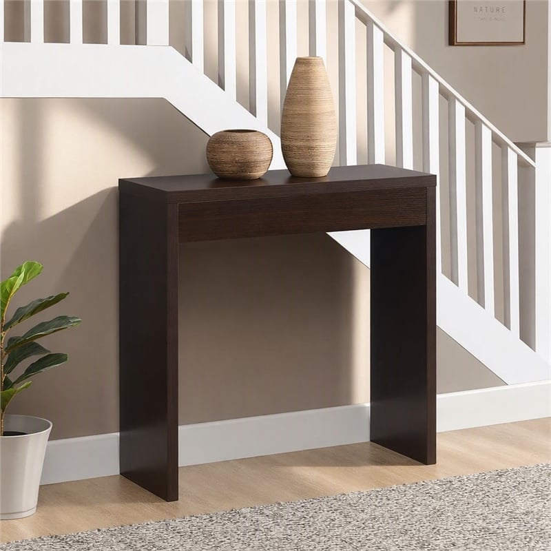 Pemberly Row Northfield Entryway Hall Table in Espresso Finish