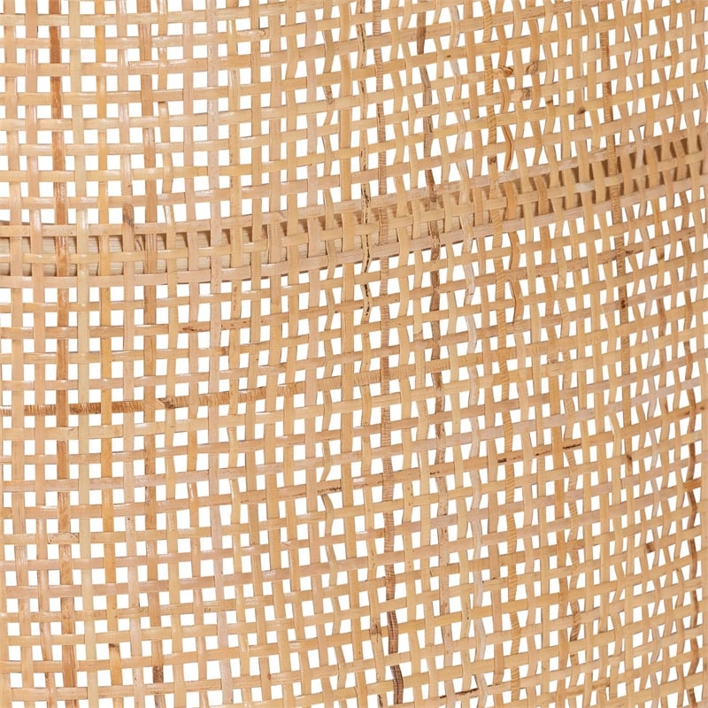 Pemberly Row Natural Rattan Queen Bed Frame with Handwoven Wicker Headboard