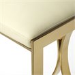 Pemberly Row 24 in Faux Leather Backless Counter Stool in Ivory/Gold