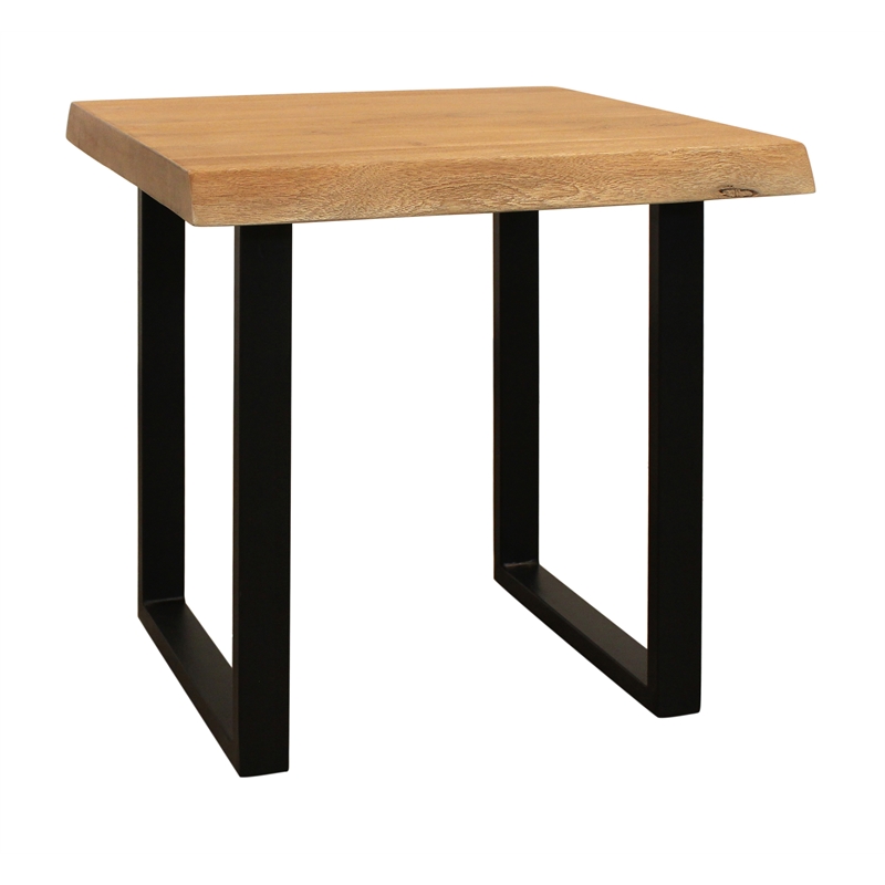 Pemberly Row Sycamore Rustic End Table with Live Edge in Natural Wood