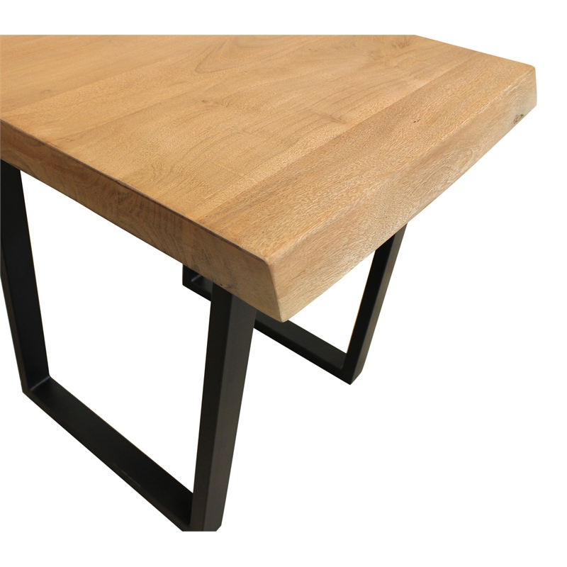 Pemberly Row Sycamore Rustic End Table with Live Edge in Natural Wood