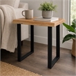 Pemberly Row Sycamore Rustic End Table with Live Edge in Natural Wood