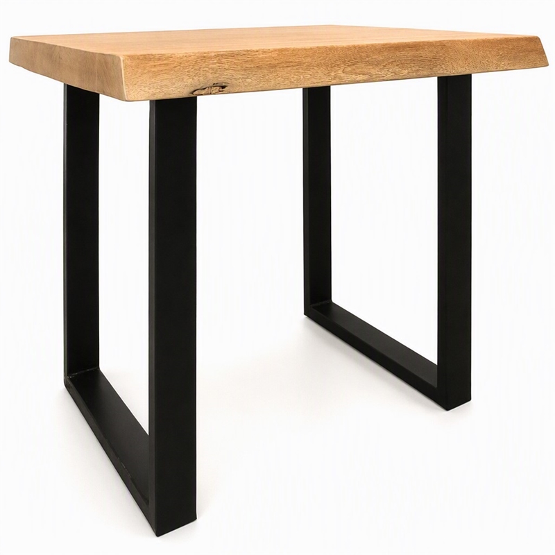 Pemberly Row Sycamore Rustic End Table with Live Edge in Natural Wood