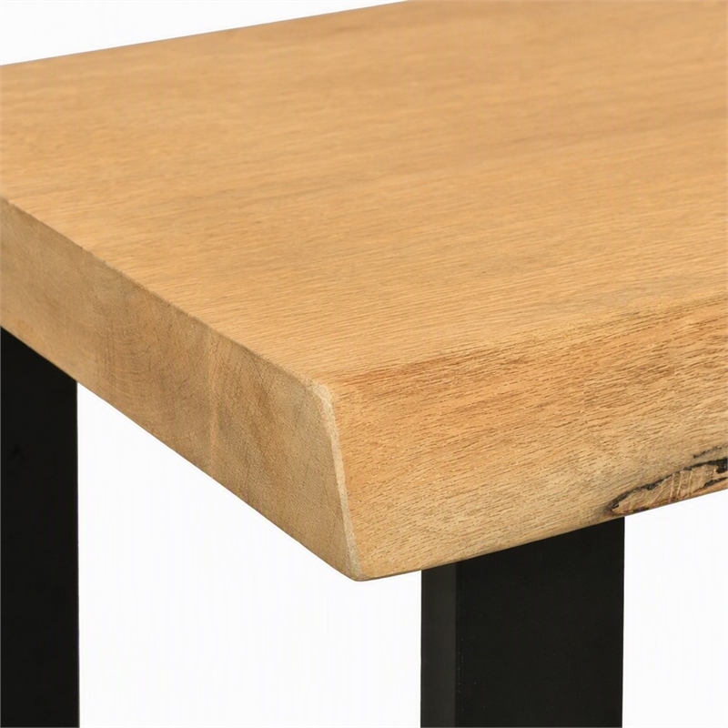 Pemberly Row Sycamore Rustic End Table with Live Edge in Natural Wood
