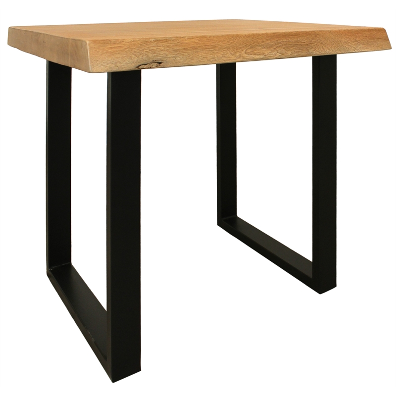 Pemberly Row Sycamore Rustic End Table with Live Edge in Natural Wood
