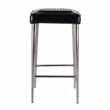 Pemberly Row Backless Bar Stool in Black Leather with Metal Frame