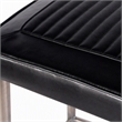 Pemberly Row Backless Bar Stool in Black Leather with Metal Frame