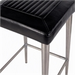 Pemberly Row Backless Bar Stool in Black Leather with Metal Frame