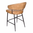 Pemberly Row Leather Counter Stool in Caramel Finish with Patchwork Design