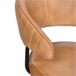 Pemberly Row Leather Counter Stool in Caramel Finish with Patchwork Design
