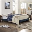 Pemberly Row Queen Fabric Bed Frame with Splayed Wood Legs in Azure