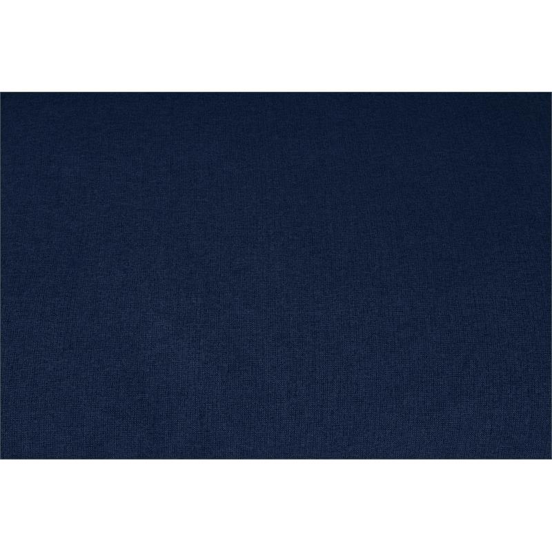 Pemberly Row Navy Linen Fabric Ottoman with Wood Frame and Modular Design