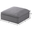 Pemberly Row Gray Linen Fabric Ottoman with Wood Frame and Modular Design