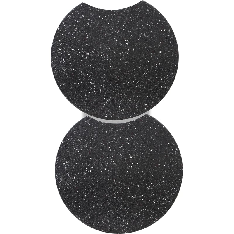 Pemberly Row 2 Piece Black Terrazzo Pattern Iron Metal End Table